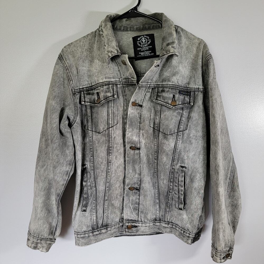 Y2K Gray Distressed Denim Heavyweight Jacket Womens Sz L Vintage Rugged Outdoors